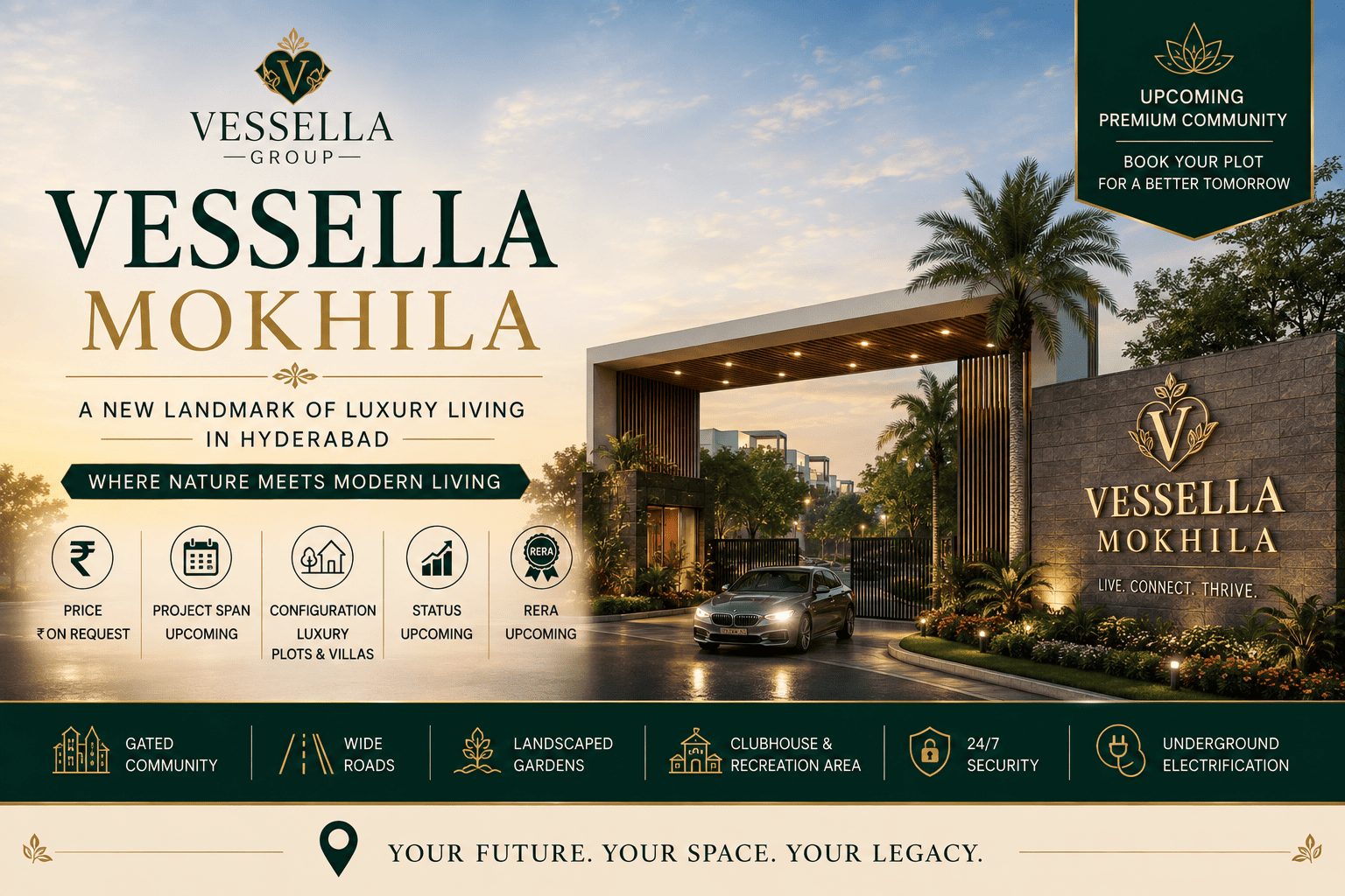 Vessella Mokhila - Premium Plots and Villas in Mokila Hyderabad