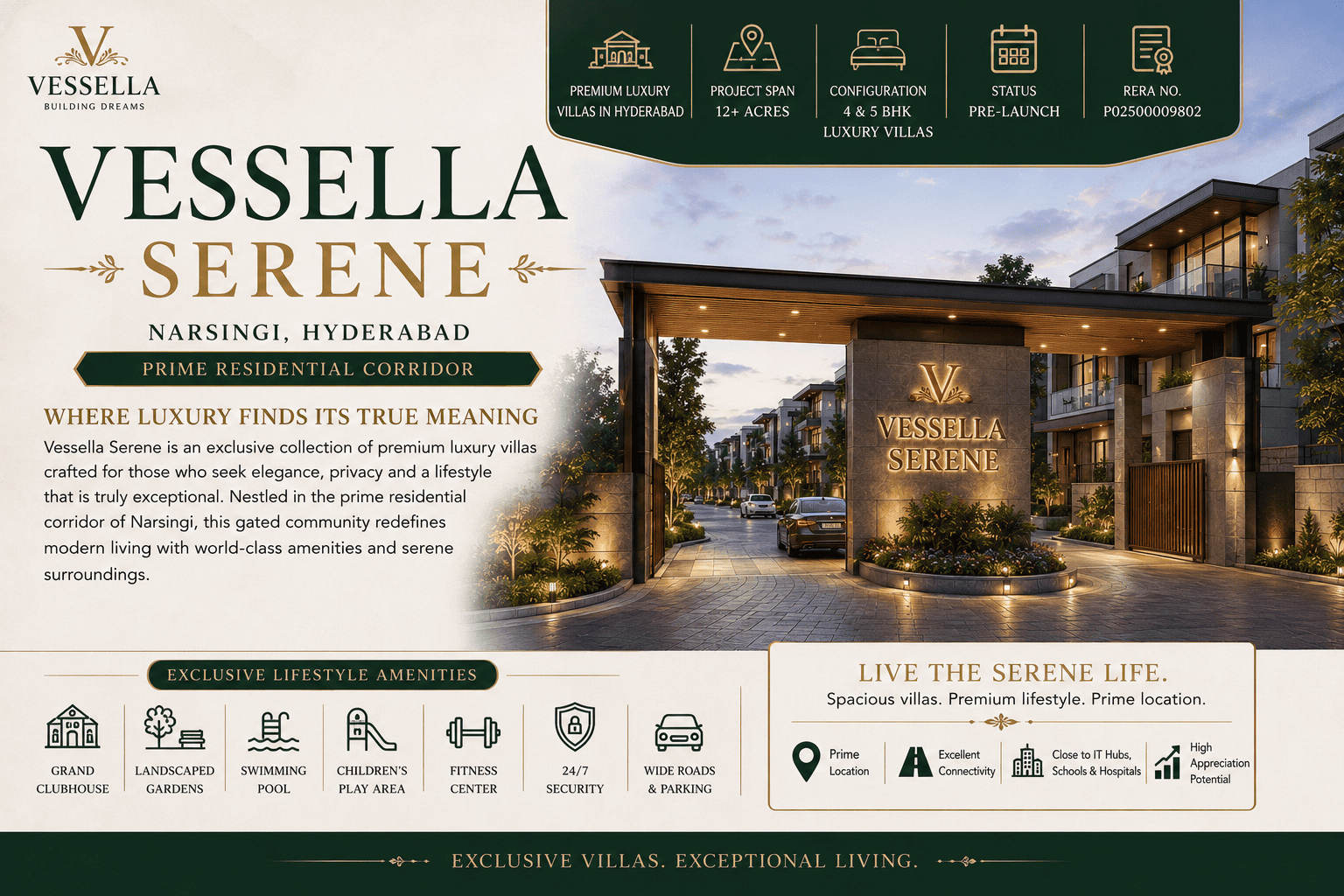 Vessella Serene - Premium Luxury Villas in Narsingi Hyderabad