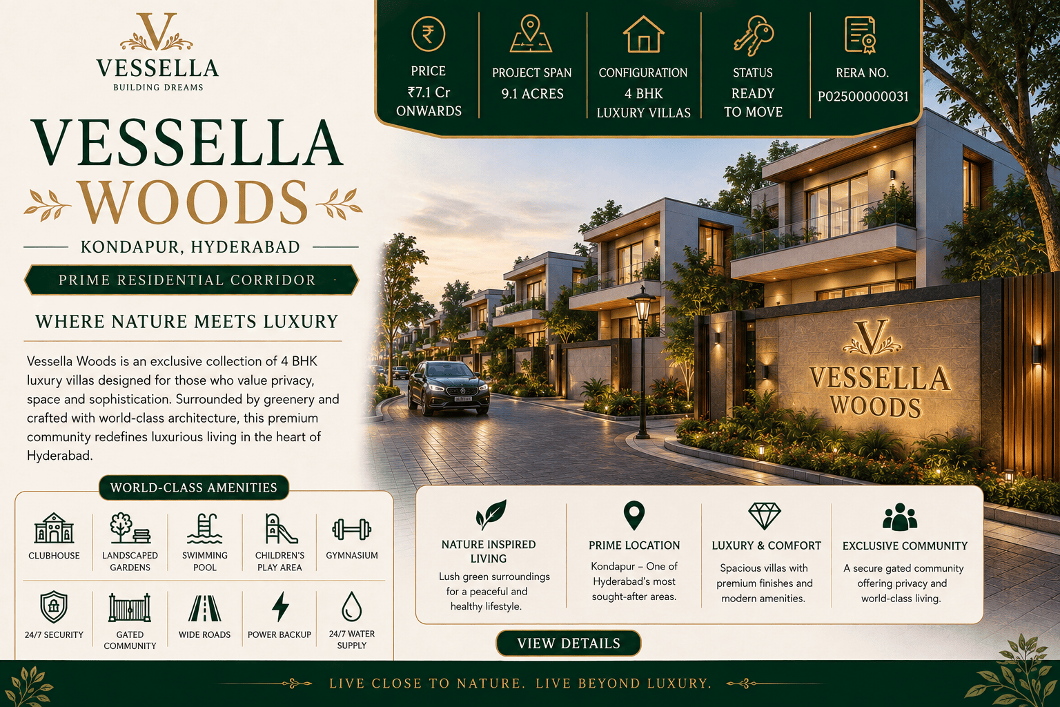 Vessella Woods - Premium Luxury Villas in Kondapur Hyderabad